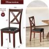 Giantex Wood Dining Chairs Set of 2, Faux Leather Upholstered Dining Chairs with Rubber Wood Legs, Vintage Kitchen Chair w/Padded Seat, Max Load 355 Lbs, Farmhouse Armless Wooden Dining Room Chair