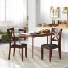 Giantex Wood Dining Chairs Set of 2, Faux Leather Upholstered Dining Chairs with Rubber Wood Legs, Vintage Kitchen Chair w/Padded Seat, Max Load 355 Lbs, Farmhouse Armless Wooden Dining Room Chair