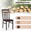 Giantex Wood Dining Chairs Set of 2, Kitchen Chairs with Solid Wood Frame, Armless Wooden Dining Side Chairs with Non-Slip Foot Pads, Farmhouse Slat Back Dining Room Chair, Walnut