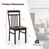 Giantex Wood Dining Chairs Set of 2, Kitchen Chairs with Solid Wood Frame, Armless Wooden Dining Side Chairs with Non-Slip Foot Pads, Farmhouse Slat Back Dining Room Chair, Walnut