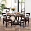 Giantex Wood Dining Chairs Set of 2, Kitchen Chairs with Solid Wood Frame, Armless Wooden Dining Side Chairs with Non-Slip Foot Pads, Farmhouse Slat Back Dining Room Chair, Walnut