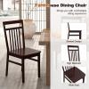 Giantex Wood Dining Chairs Set of 2, Kitchen Chairs with Solid Wood Frame, Armless Wooden Dining Side Chairs with Non-Slip Foot Pads, Farmhouse Slat Back Dining Room Chair, Walnut