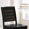 Giantex Wood Dining Chairs Set of 2, Modern Kitchen Chairs w/Rubber Wood Legs, Curved Backrest, Farmhouse Diner Chairs, Wooden Armless Side Chairs for Home Dining, Restaurant, Load 400 LBS, Black(Black)