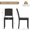 Giantex Wood Dining Chairs Set of 2, Modern Kitchen Chairs w/Rubber Wood Legs, Curved Backrest, Farmhouse Diner Chairs, Wooden Armless Side Chairs for Home Dining, Restaurant, Load 400 LBS, Black(Black)