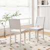 Giantex Wood Dining Chairs Set of 2, Modern Kitchen Chairs w/Rubber Wood Legs, Curved Backrest, Farmhouse Diner Chairs, Wooden Armless Side Chairs for Home Dining, Restaurant, Load 400 LBS, Black(White)