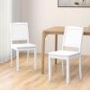 Giantex Wood Dining Chairs Set of 2, Modern Kitchen Chairs w/Rubber Wood Legs, Curved Backrest, Farmhouse Diner Chairs, Wooden Armless Side Chairs for Home Dining, Restaurant, Load 400 LBS, Black(White)