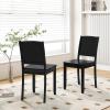 Giantex Wood Dining Chairs Set of 2, Modern Kitchen Chairs w/Rubber Wood Legs, Curved Backrest, Farmhouse Diner Chairs, Wooden Armless Side Chairs for Home Dining, Restaurant, Load 400 LBS, Black(Black)