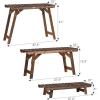 Giantex Wood Plant Stand, Multi Tier Flower Pot Holder Display Shelf for Home Balcony Patio Garden Flower Shop, Outdoor Indoor Ladder Flower Pot Organizer Display Rack (3 Tiers Step Plant Stand)