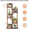 Giantex Wood Plant Stand Rack 5 Tier 6 Potted, Multiple Plant Stand Flower Pots Holder Display Shelf Rack Planter Indoor Outdoor for Garden Corner Balcony Patio Living Room(24 x 10 x 51.5 inches)