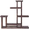 Giantex Wood Plant Stand Rack 5 Tier 6 Potted, Multiple Plant Stand Flower Pots Holder Display Shelf Rack Planter Indoor Outdoor for Garden Corner Balcony Patio Living Room(40 x 10 x 38 inches)