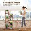Giantex Wood Plant Stand Rack 5 Tier 6 Potted, Multiple Plant Stand Flower Pots Holder Display Shelf Rack Planter Indoor Outdoor for Garden Corner Balcony Patio Living Room(24 x 10 x 51.5 inches)