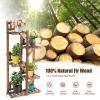 Giantex Wood Plant Stand Rack 5 Tier 6 Potted, Multiple Plant Stand Flower Pots Holder Display Shelf Rack Planter Indoor Outdoor for Garden Corner Balcony Patio Living Room(24 x 10 x 51.5 inches)
