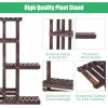 Giantex Wood Plant Stand Rack 5 Tier 6 Potted, Multiple Plant Stand Flower Pots Holder Display Shelf Rack Planter Indoor Outdoor for Garden Corner Balcony Patio Living Room(40 x 10 x 38 inches)