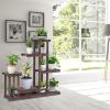 Giantex Wood Plant Stand Rack 5 Tier 6 Potted, Multiple Plant Stand Flower Pots Holder Display Shelf Rack Planter Indoor Outdoor for Garden Corner Balcony Patio Living Room(40 x 10 x 38 inches)