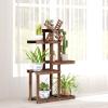 Giantex Wood Plant Stand with Windmill, 5 Tier Multiple Flower Pot Holder Display Shelf for Home Patio Garden Living Room, Outdoor Indoor Plant Display Rack (5 Tiers Accommodate for 6-9 Flowerpots)