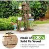 Giantex Wood Plant Stand with Windmill, 5 Tier Multiple Flower Pot Holder Display Shelf for Home Patio Garden Living Room, Outdoor Indoor Plant Display Rack (5 Tiers Accommodate for 6-9 Flowerpots)