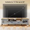 Giantex Wood TV Stand for TVs up to 80″, Modern Entertainment Center with Storage Drawers, Side Cabinets, Wood Television Stands, Media TV Console Table for Living Room Bedroom (Oak & Bluish Gray)(Oak & Bluish Gray)