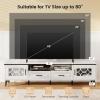 Giantex Wood TV Stand for TVs up to 80″, Modern Entertainment Center with Storage Drawers, Side Cabinets, Wood Television Stands, Media TV Console Table for Living Room Bedroom (Oak & Bluish Gray)(Antique White)