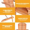 Giantex Wooden Adirondack Chair Outdoor Lounger Chair, Folding Adirondack Chairs 400 lbs Weight Capacity for Patio, Garden, Deck, Porch, Lawn, Oversized Backyard Seating Fire Pit Chairs(4)