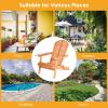 Giantex Wooden Adirondack Chair Outdoor Lounger Chair, Folding Adirondack Chairs 400 lbs Weight Capacity for Patio, Garden, Deck, Porch, Lawn, Oversized Backyard Seating Fire Pit Chairs(4)