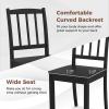 Giantex Wooden Dining Chairs Set of 2, Modern Kitchen Chairs w/Rubber Wood Legs & Curved Backrest, Ladder Back Diner Chairs, Farmhouse Side Chairs for Study, Dining Room, Load 400 LBS, White(Black)