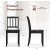 Giantex Wooden Dining Chairs Set of 2, Modern Kitchen Chairs w/Rubber Wood Legs & Curved Backrest, Ladder Back Diner Chairs, Farmhouse Side Chairs for Study, Dining Room, Load 400 LBS, White(Black)