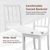 Giantex Wooden Dining Chairs Set of 2, Modern Kitchen Chairs w/Rubber Wood Legs & Curved Backrest, Ladder Back Diner Chairs, Farmhouse Side Chairs for Study, Dining Room, Load 400 LBS, White(White)