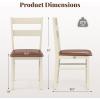 Giantex Wooden Dining Chairs Set of 2, PU Leather Upholstered Kitchen Chair w/Rubber Wood Frame, Padded Seat, Curved Back, Farmhouse Accent Side Chairs for Dining Room Living Room(2)