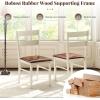 Giantex Wooden Dining Chairs Set of 2, PU Leather Upholstered Kitchen Chair w/Rubber Wood Frame, Padded Seat, Curved Back, Farmhouse Accent Side Chairs for Dining Room Living Room(2)