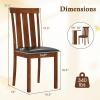 Giantex Wooden Dining Chairs Set of 2, PU Leather Upholstered Kitchen Chair with Rubber Wood Frame, High Slat Back & Padded Seat, Rustic Farmhouse Diner Side Chairs for Living Dining Room