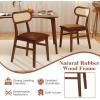 Giantex Wooden Dining Chairs Set of 2, PU Leather Upholstered Kitchen Chairs w/Breathable Mesh Cane Backrest, Rubber Wood Frame, Padded Seat, Farmhouse Armless Side Chairs for Dining Room, Coffee