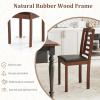 Giantex Wooden Dining Chairs Set of 2, PU Leather Upholstered Kitchen Chairs w/Padded Seat, Rubber Wood Legs, High Back, Farmhouse Armless Accent Side Chairs for Living Room Restaurant(Walnut+black)