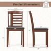 Giantex Wooden Dining Chairs Set of 2, PU Leather Upholstered Kitchen Chairs w/Padded Seat, Rubber Wood Legs, High Back, Farmhouse Armless Accent Side Chairs for Living Room Restaurant(Walnut+black)