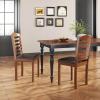 Giantex Wooden Dining Chairs Set of 2, PU Leather Upholstered Kitchen Chairs w/Padded Seat, Rubber Wood Legs, High Back, Farmhouse Armless Accent Side Chairs for Living Room Restaurant(Walnut+black)