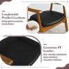 Giantex Wooden Dining Chairs Set of 2, PU Leather Upholstered Kitchen Chairs w/Padded Seat & Back, Rubber Wood Frame, Comfy Modern Armchairs, Mid-Century Side Chairs for Home, Living Room(Walnut+black)