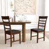Giantex Wooden Dining Chairs Set of 2, PU Leather Upholstered Kitchen Chairs w/Rubber Wood Frame, High Curved Back, Mid-Century Modern Accent Armless Side Chairs for Dining Room Restaurant