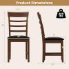 Giantex Wooden Dining Chairs Set of 2, PU Leather Upholstered Kitchen Chairs w/Rubber Wood Frame, High Curved Back, Mid-Century Modern Accent Armless Side Chairs for Dining Room Restaurant