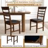 Giantex Wooden Dining Chairs Set of 2, PU Leather Upholstered Kitchen Chairs w/Rubber Wood Frame, High Curved Back, Mid-Century Modern Accent Armless Side Chairs for Dining Room Restaurant