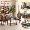 Giantex Wooden Dining Chairs Set of 2, Upholstered Kitchen Chairs w/Slat Back, Wear-Resistant PVC Leather, Rubber Wood Legs, Farmhouse Dining Side Chairs for Dining Room, Living Room, Espresso(2)
