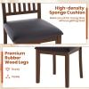 Giantex Wooden Dining Chairs Set of 2, Upholstered Kitchen Chairs w/Slat Back, Wear-Resistant PVC Leather, Rubber Wood Legs, Farmhouse Dining Side Chairs for Dining Room, Living Room, Espresso(1)