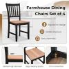 Giantex Wooden Dining Chairs Set of 4, Farmhouse Kitchen Chair with Rubber Wood Legs, Easy to Assemble Armless Dining Side Chairs, Dining Room Chairs, Black