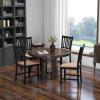 Giantex Wooden Dining Chairs Set of 4, Farmhouse Kitchen Chair with Rubber Wood Legs, Easy to Assemble Armless Dining Side Chairs, Dining Room Chairs, Black
