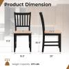 Giantex Wooden Dining Chairs Set of 4, Farmhouse Kitchen Chair with Rubber Wood Legs, Easy to Assemble Armless Dining Side Chairs, Dining Room Chairs, Black