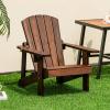 Giantex Wooden Kid’s Adirondack Chair – All Weather Patio Chair with High Backrest, Arm Rest, 110 LBS Weight Capacity, Outdoor Fir Wood Porch Chair for Balcony, Backyard, Poolside, Yard (1, Coffee)(Coffee)