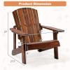 Giantex Wooden Kid’s Adirondack Chair – All Weather Patio Chair with High Backrest, Arm Rest, 110 LBS Weight Capacity, Outdoor Fir Wood Porch Chair for Balcony, Backyard, Poolside, Yard (1, Coffee)(Coffee)