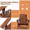 Giantex Wooden Kid’s Adirondack Chair – All Weather Patio Chair with High Backrest, Arm Rest, 110 LBS Weight Capacity, Outdoor Fir Wood Porch Chair for Balcony, Backyard, Poolside, Yard (1, Coffee)(Coffee)
