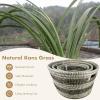 Giantex Woven Laundry Basket 24″/20″/16″- Set of 3 Stackable Storage Baskets with Handles, Large Oval Kans Grass Woven Baskets Laundry Hamper for Throw Blanket Clothes Living Room Bedroom
