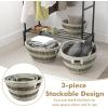 Giantex Woven Laundry Basket 24″/20″/16″- Set of 3 Stackable Storage Baskets with Handles, Large Oval Kans Grass Woven Baskets Laundry Hamper for Throw Blanket Clothes Living Room Bedroom