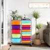Topment Plastic Boxes 15 Drawer Rolling Organizer Cart Utility Storage Tools Scrapbook Paper Multi-Use
