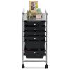 6-Drawer Rolling Storage Cart, Multifunctional Storage Organizer Cart with Wheels, Mobile Utility Cart for Home Office Garage Tools (Black)
